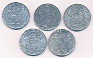 1943. 5P Al "Horthy 75. születésnapjára" (5x) egyiken anyaghiba T:2-3
Adamo P8.3