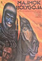 1981 Molnár Kálmán (1943-2017): Majmok bolygója, amerikai film filmplakátja, moziplakát, hajtott, foltos, a felső részén kopásnyomokkal, 56x39 cm / Planet of the Apes, movie poster, folded, spotty, worn, 56x39 cm