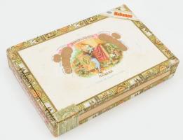 Romeo y Julieta Habana szivaros doboz, benne 1 db H. Upmann kubai szivar eredeti fém tokban, 22x14,5x4 cm