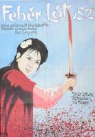 1985 Fehér Lótusz c. kínai film moziplakátja, Bp., Offset-ny., 81x56 cm