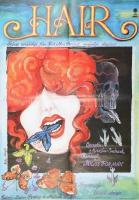 1979 Balla Margit (1947-): Hair c. amerikai film plakátja, Magyar Hirdető, MOKÉP, Bp., Offset-ny., hajtott, 81x56 cm
