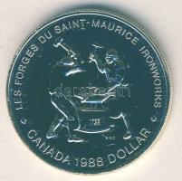 Kanada 1988. 1$ Ag "St. Maurice Vasművek" T:P eredeti speciális tokban, tanúsítvánnyal