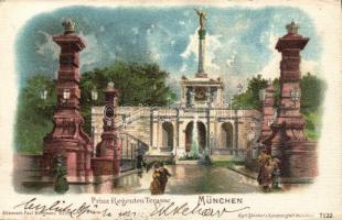 1898 München Prinz Regenten Terasse litho, 1898 Munich Princ Regent terrace litho