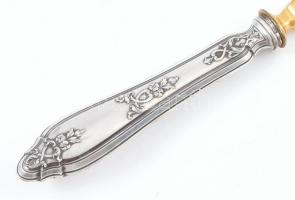 Ezüst (Ag) nyelű tortalapát dobozban, jelzett, h: 30 cm, kopásnyomokkal, bruttó: 112g