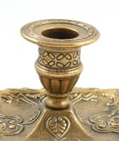 2db réz éjjeli gyertyatartó, szép állapotban, m: 8 cm