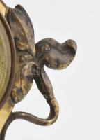 Szecessziós asztali óra, mechanikus szerkezettel, működik, kopásnyomokkal, m: 22 cm