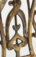 Szecessziós asztali óra, mechanikus szerkezettel, működik, kopásnyomokkal, m: 22 cm