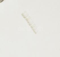 Szecessziós, fajanszbetétes fém tálca, jelzés nélkül, hibátlan, 36x21cm