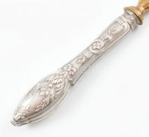 Díszes sütemény lapát, kopásnyomokkal, h: 30 cm