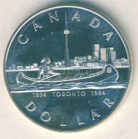 Kanada 1984. 1$ Ag "Toronto" T:P eredeti speciális tokban, tanúsítvánnyal