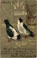 1903 Birds. Emb. litho (lyuk / pinhole)