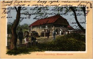 1915 Marosvásárhely, Targu Mures; Marosmenti részlet malommal. Révész Béla kiadása / Mures riverside with mill