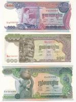 Kambodzsa DN (1972-1974) 100R-500R (3xklf) T:I,I- Cambodia ND (1972-1974) 100 Riels - 500 Riels (3xdiff) C:UNC,AU Krause P#8, #15-16