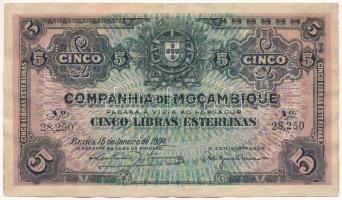 Mozambik 1934. 5L perforálva T:III kis szakadás, folt Mozambique 1934. 5 Libras with perforation C:F small tears, spot Krause P#R32