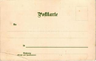 August. "Monatsgrüsse" Druck u. Verlag v. M. Seeger. Art Nouveau, litho s: T. Guggenberger...