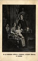 Az új trónörökös Károly Ferenc József főherceg és családja / Charles I of Austria with family. Biró A. Budapest + Vörös-Kereszt-Egylet betegnyugvóállomása Budapest (EK)