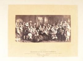 cca 1860-1920 Óriás méretű album, benne régi képek, illusztrációk gyűjteménye: fénynyomatok, színes ...