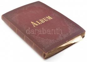 cca 1860-1920 Óriás méretű album, benne régi képek, illusztrációk gyűjteménye: fénynyomatok, színes ...
