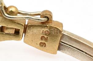 Ezüst (Ag) női, köves, karpereces karóra, quartz, működik, d: 6cm, jelzett, bruttó:27,96g