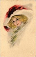 Lady art postcard. The Gibson Art Company 320. (EK)