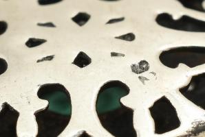 Ezüst (Ag) nyaklánc, köves medállal, h: 39cm jelzett, bruttó: 8,93g