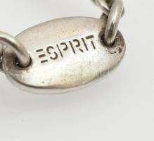 Ezüst (Ag) nyaklánc, Szintetikus rubin, smaragd, zafír köves medállal, h: 43cm jelzett, bruttó: 13g