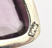 Ezüst (Ag) ametisztes fülbevaló, jelzett, bruttó: 6,85g