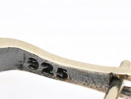 Ezüst (Ag) köves fülbevaló, jelzett, bruttó: 8,91g