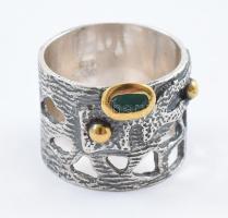 Ezüst (Ag) design köves gyűrű, m: 55, jelzett, bruttó:7,24g