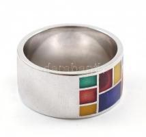 Ezüst (Ag) köves gyűrű, m: 59, jelzett, bruttó:7,31g