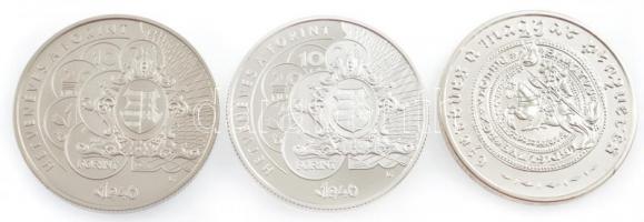 2001. 3000Ft Ag "Ezeréves a magyar pénzverés" + 2016. 2000Ft Cu-Ni "Hetvenéves a fori...