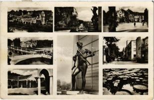 1948 Pöstyén, Piestany; mozaiklap / multi-view postcard