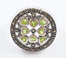 Ezüst (Ag) köves gyűrű, m: 60, jelzett, bruttó:8,06g