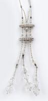 Ezüst (Ag) nyaklánc, üveg szerelékkel, jelzett, h: 43 cm, bruttó: 12,9g