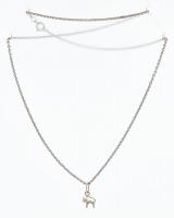 Ezüst (Ag) nyaklánc, cicás medállal, jelzett, h: 45 cm, nettó: 4,1g