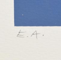 Halász Szabó Sándor (1920-1997): Hullámzó formák. Szitanyomat, papír, jelzett, művészpéldány E.A. je...