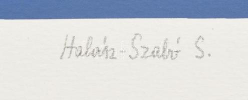 Halász Szabó Sándor (1920-1997): Hullámzó formák. Szitanyomat, papír, jelzett, művészpéldány E.A. je...
