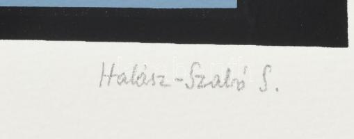 Halász Szabó Sándor (1920-1997): Hullámzó formák. Szitanyomat, papír, jelzett, művészpéldány E.A. je...