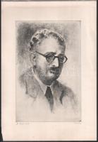 Rozanits Tibor (1931-): Dr. Weil Emil. Rézkarc, papír, jelzett. 30x19 cm