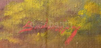 Budaváry (?) jelzéssel: Falusi életkép. Olaj, vászon. Aranyozott, üvegezett fa keretben, 98x68 cm (k...