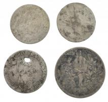 Ausztria 1849A 6kr Ag (ly.) + 1870. 10kr Ag "Ferenc József" (2x) + 1893. 1K Ag "Feren...