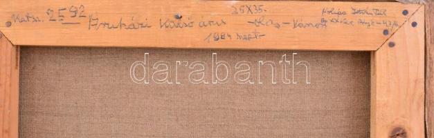 Nolipa István Pál (1907-1986): Áruházi külső árus. Olaj, vászon. Jelzett, hátoldalán autográf felira...