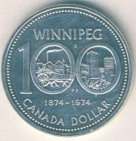 Kanada 1974. 1$ Ag "100 éves Winnipeg" T:P tanúsítvánnyal