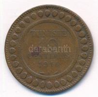 Tunézia 1914A 10c Br T:3 Tunisia 1914A 10 Centimes Br C:F Krause KM#236