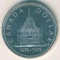 Kanada 1976. 1$ Ag "Parliament Library" T:P tanúsítvánnyal