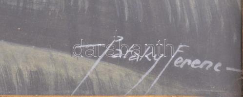 Pataky Ferenc (1897-1962): Bölcs. Tempera, papír. 49X47 cm. Dekoratív, sérült üvegezett fakeretben