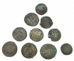 Római Birodalom 3-4. század 10db-os bronz érmetétel T:2-,3 Roman Empire 3rd-4th century 10pcs bronte coin lot C:VF,F