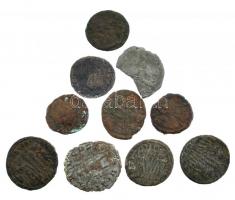 Római Birodalom 3-4. század 10db-os bronz érmetétel T:2-,3 Roman Empire 3rd-4th century 10pcs bronte coin lot C:VF,F