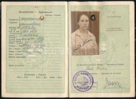 1932 Török Mária Magyar Királysági útlevele lengyel, román bejegyzésekkel