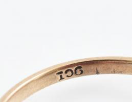 Arany (Ag/14k) gemmás rubin gyűrű, m: 53 jelzett, bruttó: 3,6